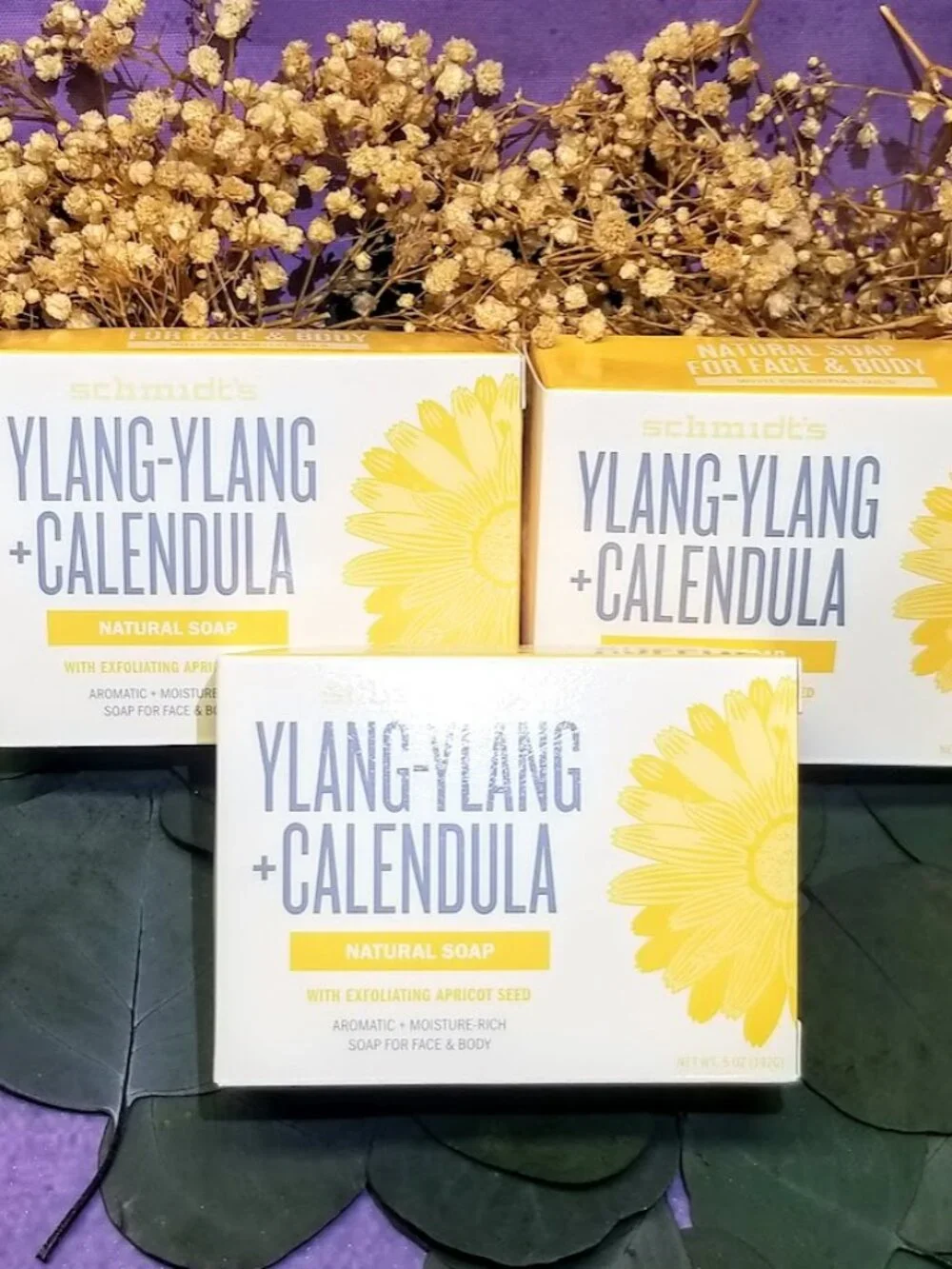 Schmidt's Ylang-Ylang & Calendula Natural Soap Bars w/Exfoliating Apricot Seed
